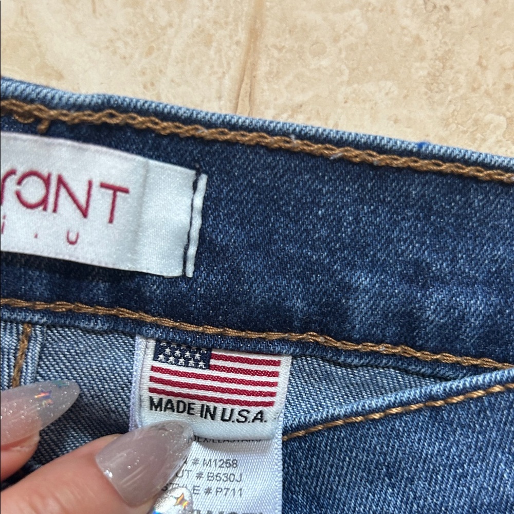 Vibrant Women's Distressed Skinny Jeans - Deep Blue - Picture 3 of 4
